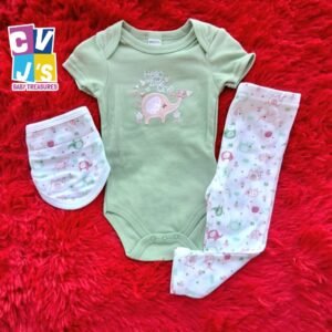 Girls 3 Piece Onesie Short Set