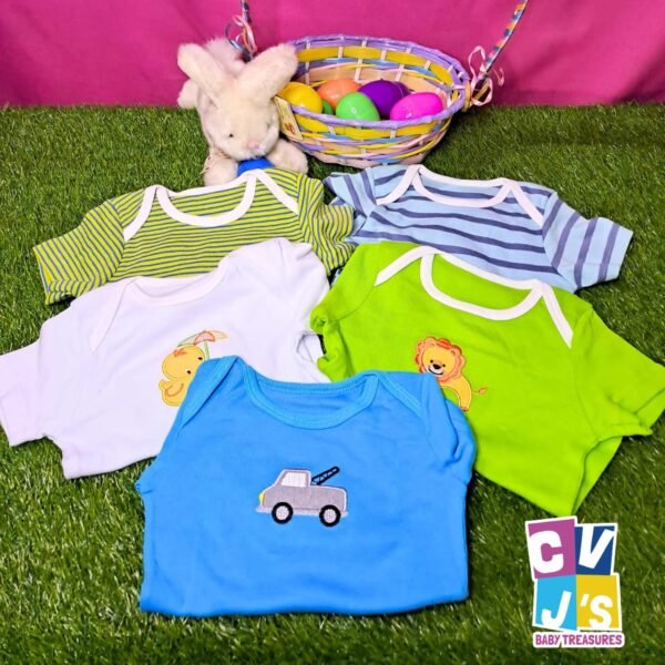 Boys 5 Piece Onesie Set (PATTERNS ARE RANDOM!!!) - Image 2
