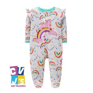 Baby Rainbow Unicorn Footed Sleeper