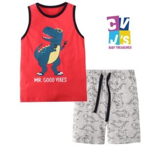 Boy's Dino Vest and Pants Set