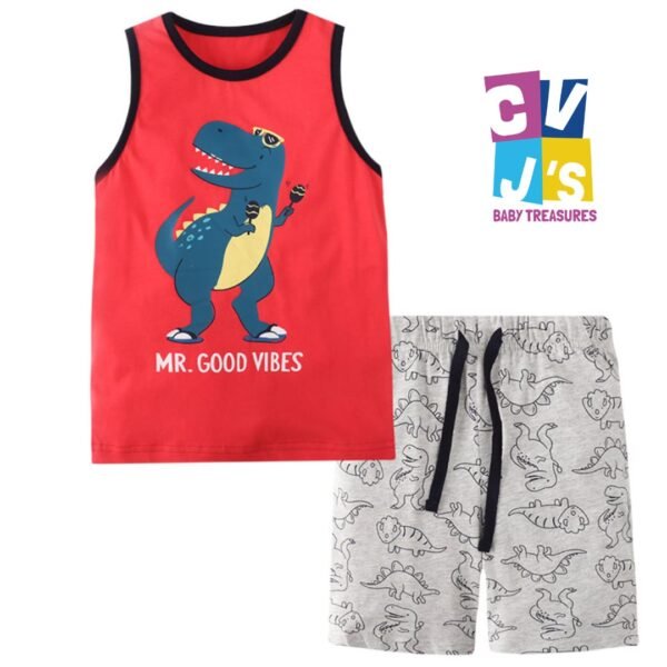 Boy's Dino Vest and Pants Set